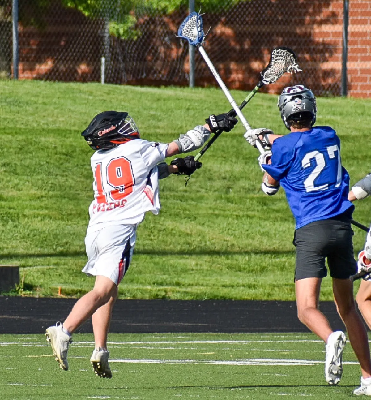 Young athlete in action during youth sports game